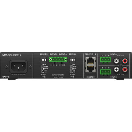 Lab.Gruppen CA602 Amplificador Comercial 2 x 60W 4 8 Ohm 70 100V Rack 1RU