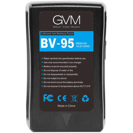 GVM BV-95 Batería V-Mount 6600mAh 95Wh con Salidas D-Tap y DC