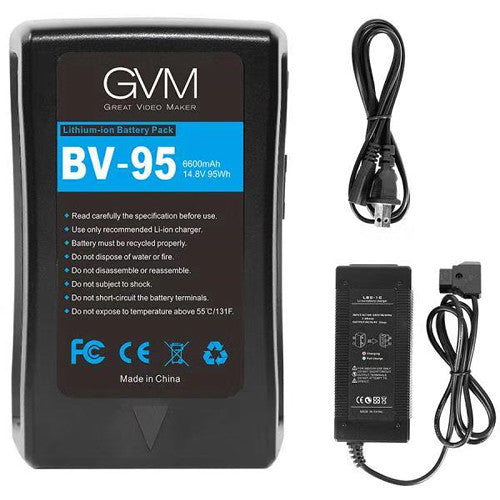 GVM BV-95 Batería V-Mount 6600mAh 95Wh con Salidas D-Tap y DC