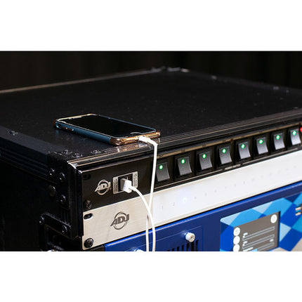 ADJ POW-R BAR RACK USB Distribuidor de energía rack 10 salidas 2 USB 8 conmutadas