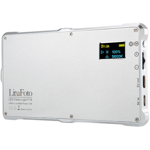 LituFoto F18 Luz LED Bi-Color Portátil 3200 5600K 1300 Lux Batería integrada