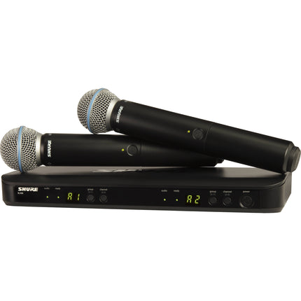 Shure BLX288/B58 Sistema Inalámbrico Microfono Dual Beta 58A 300 pies alcance 14h batería