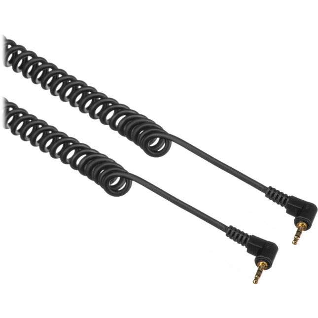 Wooden Camera WC Cable en espiral 2.5mm TRS a 2.5mm TRS 12 a 30 pulgadas con conectores en ángulo recto