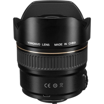Lente Yongnuo YN 14mm f2.8N para Nikon F con autoenfoque y apertura f2.8