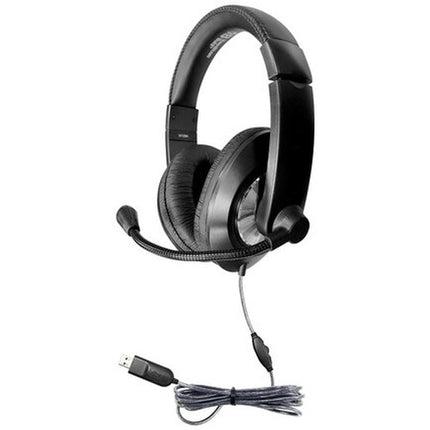 HamiltonBuhl Smart-Trek Deluxe Auriculares Estéreo con Micrófono Noise-Canceling Cable USB 5 Pies