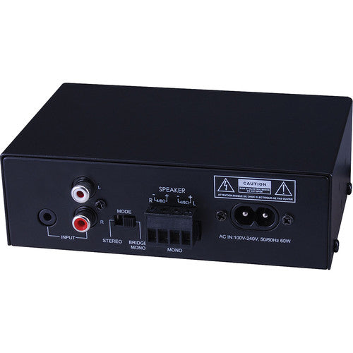 Vanco PulseAudio PA2X25 Amplificador Estéreo 50W RMS 2 Canales Euroblock