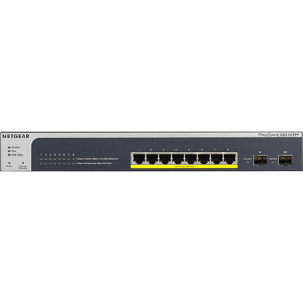 Netgear ProSAFE GS510TPP Switch gestionado Gigabit 8 puertos PoE+ 190W con SFP