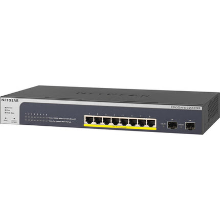 Netgear ProSAFE GS510TPP Switch gestionado Gigabit 8 puertos PoE+ 190W con SFP
