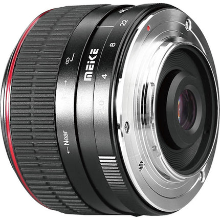Meike MK-6.5mm f/2 Lente Fisheye Circular para Canon EF-M 190° ángulo con funda y paño de limpieza