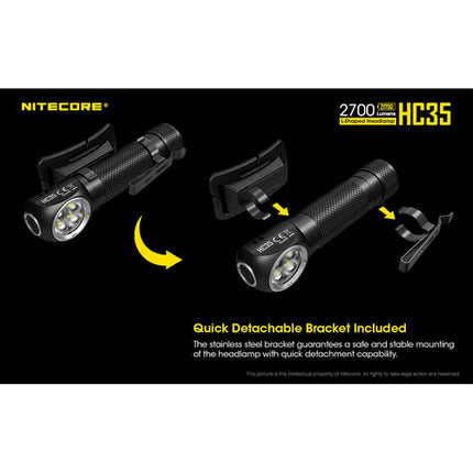 Nitecore HC35 Linterna Frontal LED Recargable 2700 Lúmenes 21700mAh USB