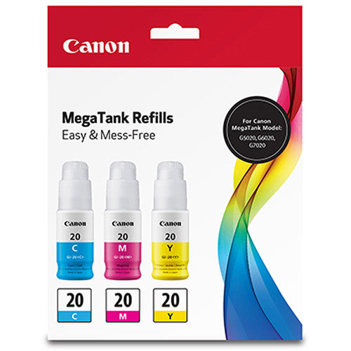 Canon GI-20 Pack de Botellas de Tinta Color para Impresoras MegaTank 70 ml
