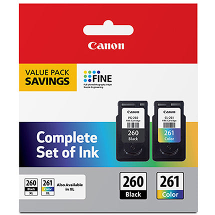 Canon PG-260 Negro CL-261 Color Pack de tinta 7.5ml y 8.3ml para Pixma TS5320