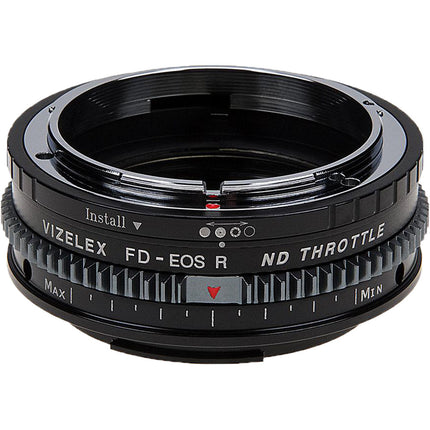 FotodioX Vizelex Adaptador de Montura Cine ND para Lentes Canon FD FL a RF con Control de Exposición 2 a 8 Stops