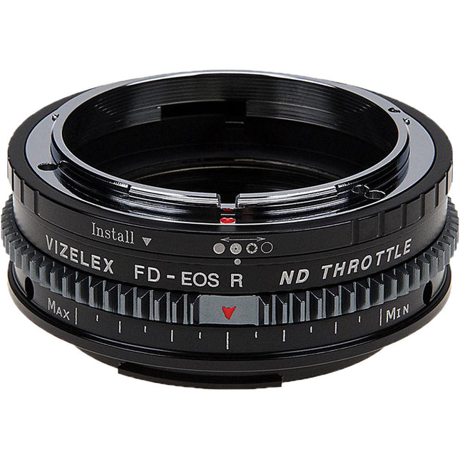 FotodioX Vizelex Adaptador de Montura Cine ND para Lentes Canon FD FL a RF con Control de Exposición 2 a 8 Stops