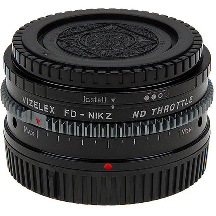 FotodioX Vizelex Cine ND Adaptador Montura Lente Canon FD FL a Nikon Z Control 2-8 Stops