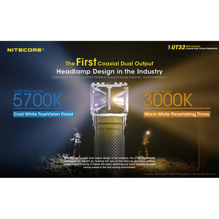 Nitecore UT32 Linterna Frontal LED 1100 lúmenes Batería 18650