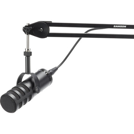 Micrófono Dinámico Samson Q9U XLR USB Kit con Brazo de Transmisión y Cable XLR Integrado