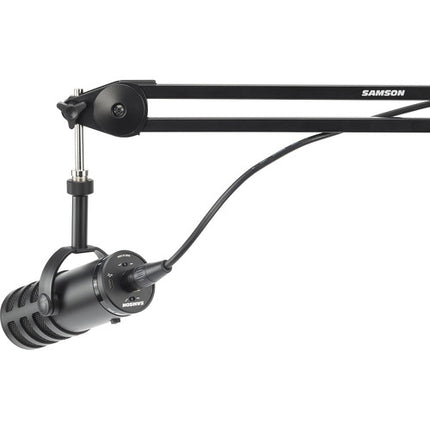 Micrófono Dinámico Samson Q9U XLR USB Kit con Brazo de Transmisión y Cable XLR Integrado