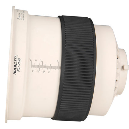 Nanlite Fresnel Lens para Forza 300 y 500 Lente de Vidrio 10-45° con Barndoor 8 Vías