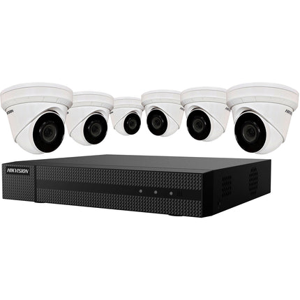Hikvision EKI-K82T46 NVR 8 Canales 8MP 2TB HDD con 6 Cámaras Torreta 4MP Visión Nocturna