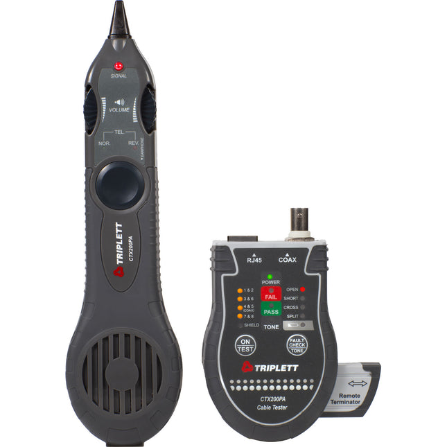 Triplett CTX200PA Probador de Cables de Red con Sonda Inductiva y Cables BNC Cat 6
