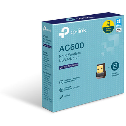 TP-Link Archer T2U Nano AC600 Adaptador Wi-Fi USB Dual Banda 600 Mb/s