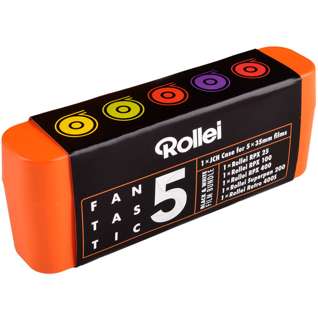 Rollei Fantastic 5 Pack Películas Blanco y Negro 35mm 36 Exposiciones Estuche Japón