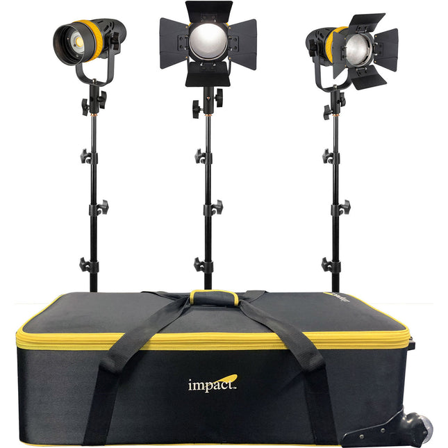 Genaray Torpedo Bi-Color Kit de Iluminación LED 3200-5600K con Estuche Rodante y Trípodes 7.2'