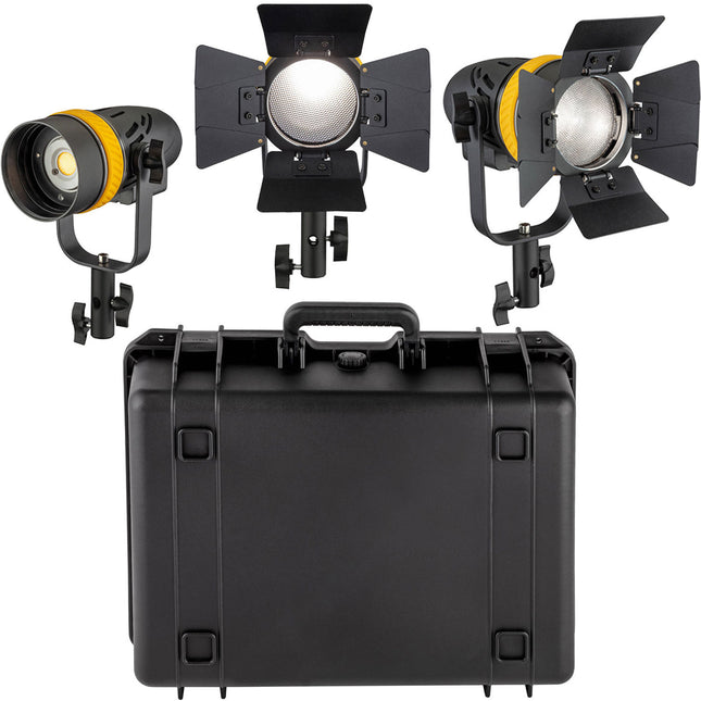 Genaray Torpedo Bi-Color Kit de 3 Luces LED con Foco Fresnel y Estuche Impermeable