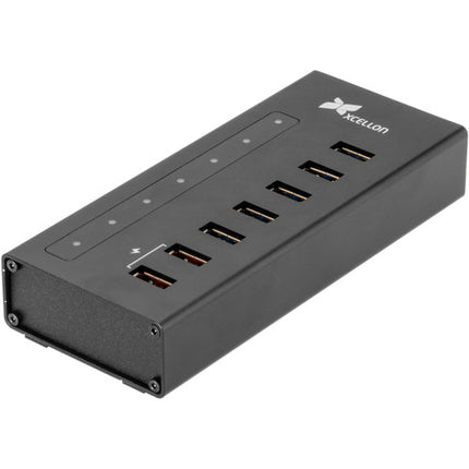 Xcellon Hub USB 3.2 Gen 1 de 7 Puertos con 2 Puertos Duales de Carga y Datos 5 Gb/s Alumínio Slim