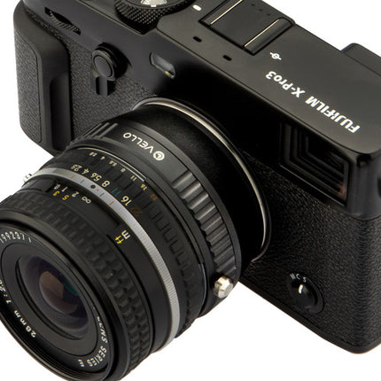 Vello Adaptador de Objetivo Nikon F a Montura FUJIFILM X con Enfoque Infinito y Construcción Zinc