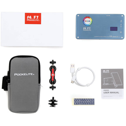 Falcon Eyes PockeLite F7 Luz RGBW para Cámara 2500-9000K Kit con Difusor y Rejilla