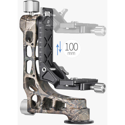 Leofoto PG-1 Cabezal Gimbal Camuflaje Capacidad 25kg Altura 23cm