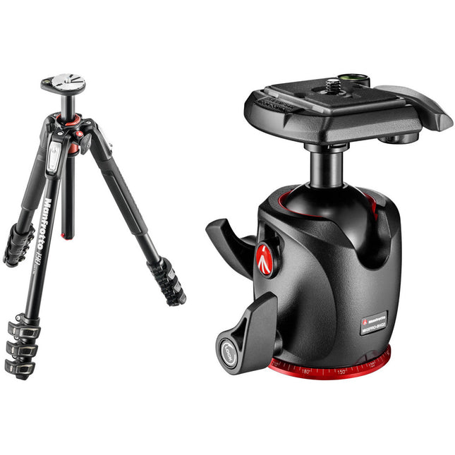 Manfrotto MT190XPRO4 Trípode de Aluminio Altura Máx 67.5" Carga 15.4 lb Cabezal Bola XPRO