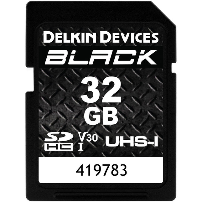 Delkin Devices 32GB Tarjeta de Memoria UHS-I SDHC V30 U3 Clase 10 90MB/s con Estuche Protectores