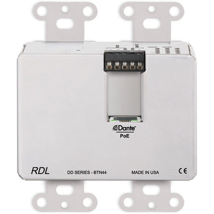 RDL DDS-BTN44 Interfaz de Audio Dante Bluetooth Bidireccional Nivel Línea Acero Inoxidable PoE