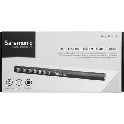 Saramonic SoundBird V1 Micrófono Shotgun Batería Phantom XLR Cable
