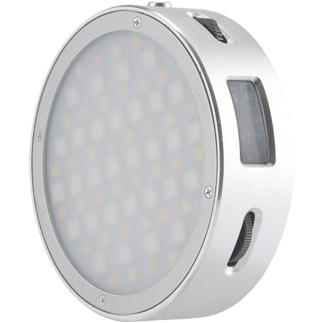 Godox Round Mini Luz LED RGB magnética plata 2500-8500K portátil
