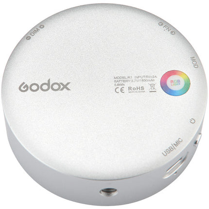 Godox Round Mini Luz LED RGB magnética plata 2500-8500K portátil