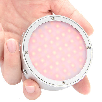 Godox Round Mini Luz LED RGB magnética plata 2500-8500K portátil