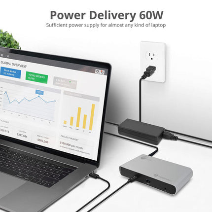 SIIG Thunderbolt 3 Estación de Acoplamiento Dual DP 4K con Power Delivery 60W