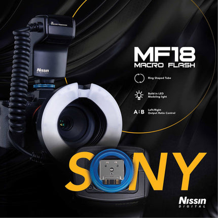 Nissin MF18 Anillo Flash Macro para Sony GN 52 5 HSS 1/8000s