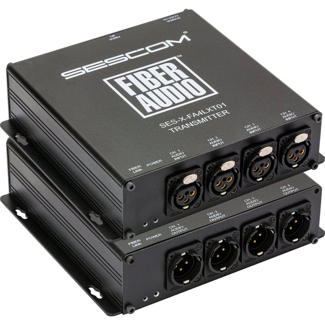 Sescom SES-X-FA4LXT01 Extensor de Audio 4 Canales XLR Fibra Óptica 12.4 Millas