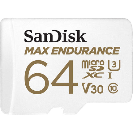 SanDisk 64GB MAX ENDURANCE microSDXC UHS-I V30 Clase 10 Tarjeta de Memoria con Adaptador SD