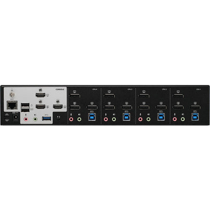 IOGEAR 4-Port 4K Triple View DisplayPort KVMP Switch con Hub USB 3.0 y soporte 4096x2160