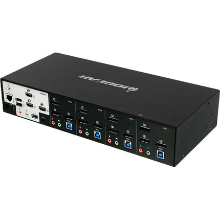 IOGEAR 4-Port 4K Triple View DisplayPort KVMP Switch con Hub USB 3.0 y soporte 4096x2160