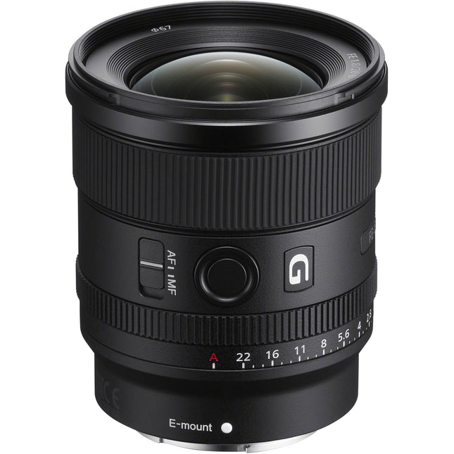 Sony FE 20mm f/1.8 G Lente Full Frame f/1.8 a f/22 con Capucha y Estuche