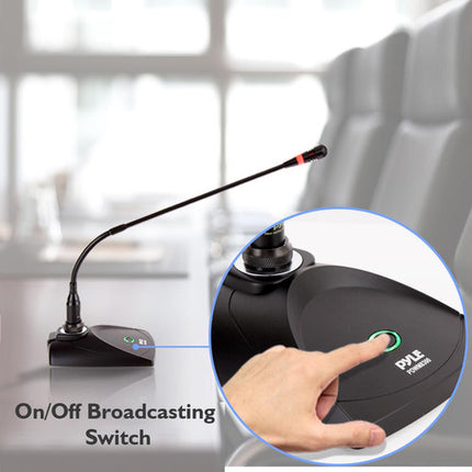 Pyle Pro PDWM8300 Sistema de Micrófono Inalámbrico VHF 8 Canales 8 Micrófonos de Conferencia