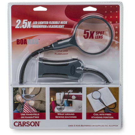 Carson SM-22 Lupa iluminada 2.5x con foco 5x y adaptador 4.5V