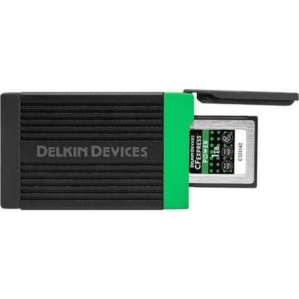 Delkin Devices Lector de Tarjetas CFexpress USB 3.2 Gen 2 Tipo C 10 Gb/s con Cable Tipo C y Tipo A